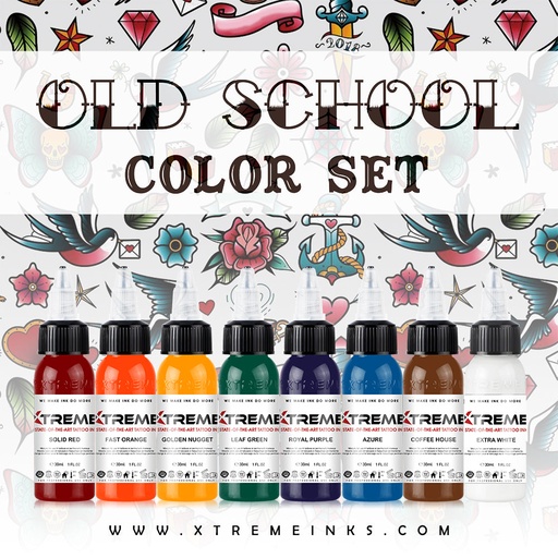 Old School Color Set (8 Colors) - Xtreme Ink  