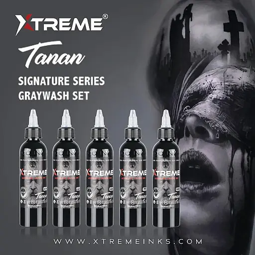 [XI-GWSET4-TANAN] Tanan Pro Series - Graywash 4 oz -  Xtreme Ink